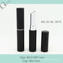 AG-JH-AL-307S AGPM benutzerdefinierte Kosmetik Verpackung rund schwarz 8,7 mm schlanken Lippenstift Rohr